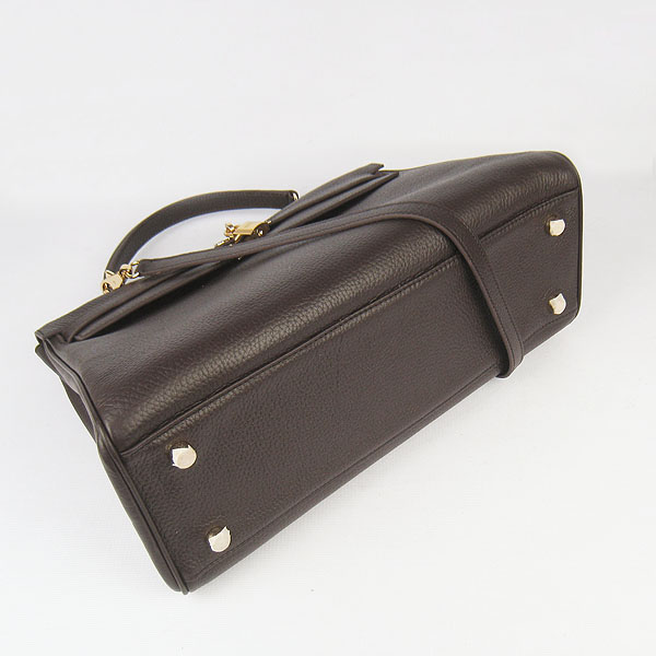 High Quality Hermes Kelly 35cm Togo Leather Bag Dark Coffee 6308 - Click Image to Close